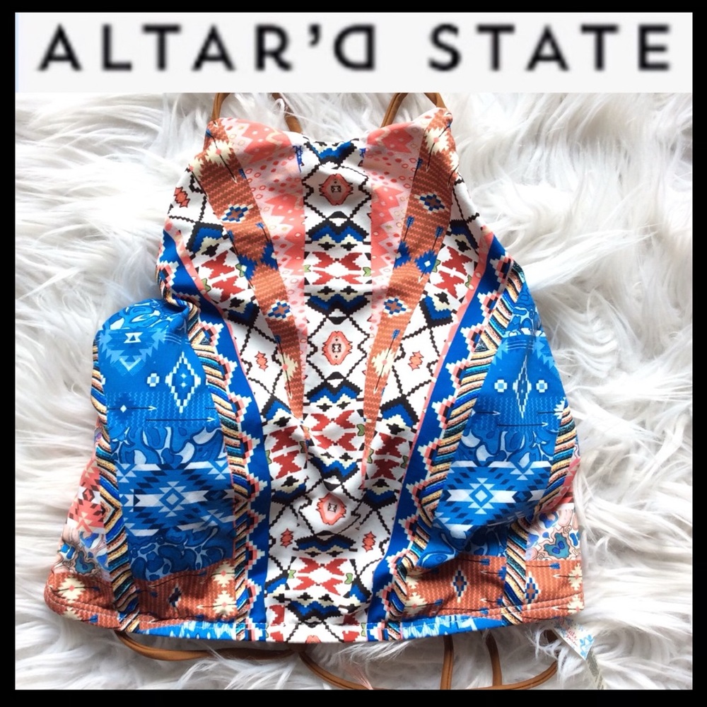 NWOT Altar’d State Maya High Neck Bikini Top - Picture 3 of 6